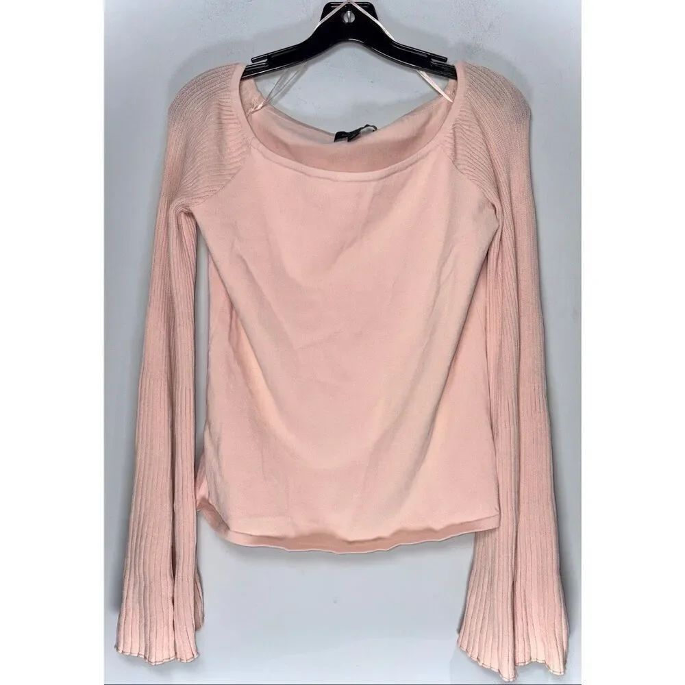 Ann Taylor pink sweater with bell sleeves size Medium